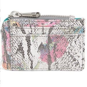 HOBO Multicolor Floral Printed Leather Card Case Wallet